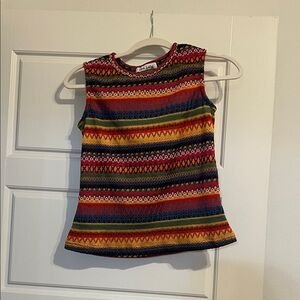Vintage Colorful Striped Sleeveless Top